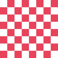 White and pink checkerboard pattern background. Check pattern designs for decorating wallpaper. Vector background.