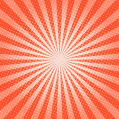 Obraz premium Orange Sunburst Pattern Background. Sunburst with rays background. Vector illustration. Orange radial background. Halftone background.