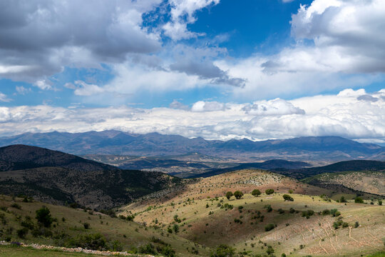 Spectacular view of the wonderful grass mountains within the borders of Kelkit, Gumushane