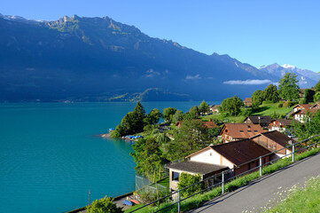 Oberreid village and lakefront, Brienzersee, Switzerland