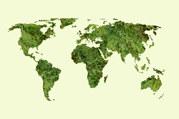 Recykling ekologia. Ilustracja na tle Ziemi - obrazy, fototapety, plakaty