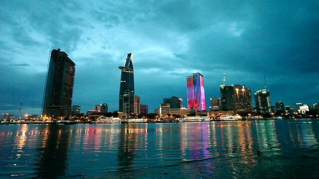 Ho Chi Minh City City Skyline Timelapse at Sunset