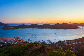 Coron town aerial panoramic view, Busuanga