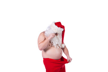 Funny Santa Claus and health problems. - obrazy, fototapety, plakaty