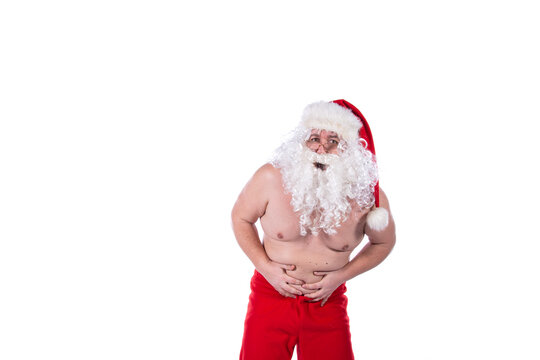 Health problems. Santa Claus and a sore stomach.
