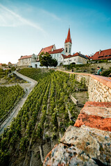 Gothic Church of St. Nicholas, Kostel svateho Mikulase. Historic town Znojmo, South Moravia, Czech Republic. Vineyards  region. © Zedspider