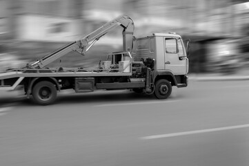 motion blur, Tow truck