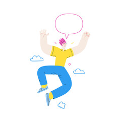 Happiness - happy people jumping in the air cheerfully