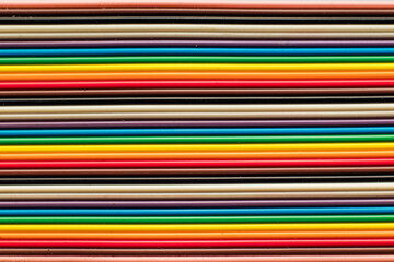 Multicolored ribbon cable in full frame
