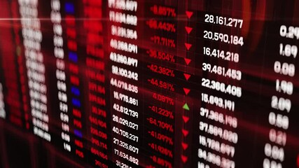 Negative financial forecast, stock market crash, default, declining sales, loss. Abstract financial background, economic report, forecast - Powered by Adobe