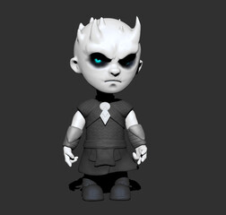 Horror cartoon character white walkers ona white background 3D-Rendering