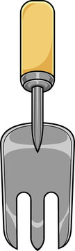 garden fork with yellow handle clip art preview