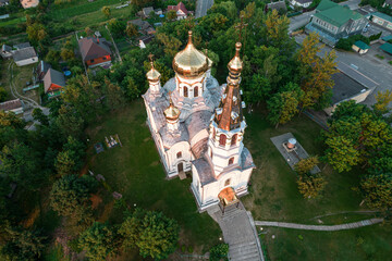 Church of St. Simeon in Kamenets from a height, 1914 in Kamenets, Belarus