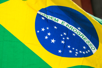 flag of brazil outdoors in Rio de Janeiro.