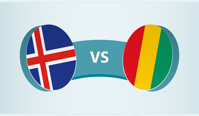 Iceland versus Guinea, team sports competition concept.