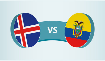Iceland versus Ecuador, team sports competition concept.