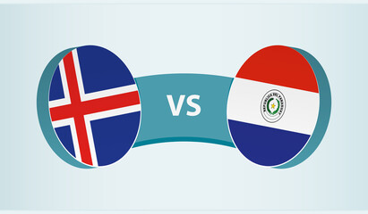 Iceland versus Paraguay, team sports competition concept.
