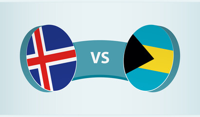 Iceland versus The Bahamas, team sports competition concept.