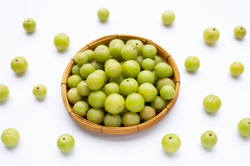 Fresh emblica on a white background.