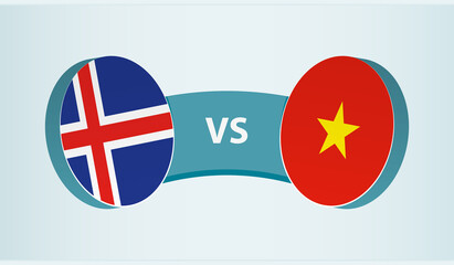 Iceland versus Vietnam, team sports competition concept.