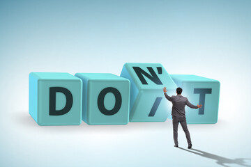 Determination concept with rotating cubes