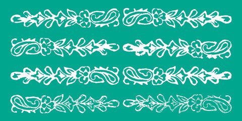 Original Indian Stamp Printing with Paisley motifs