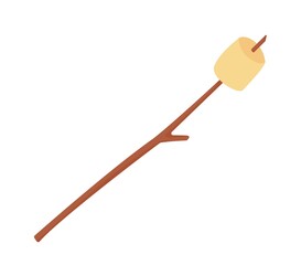 Marshmallow on a stick clipart. Summer campfire leisure