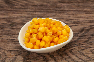 Sweet corn seeds in the bowl