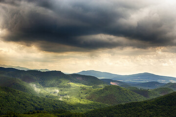 clouds in the mountains