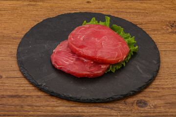 Raw tuna steak for grill