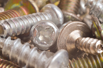 screws and bolts close-up