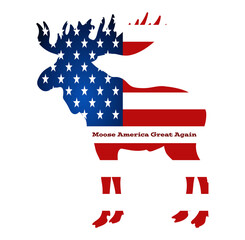 American Flag in Shape of Moose