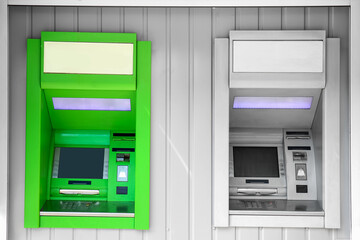 Fototapeta premium View of modern ATMs outdoors