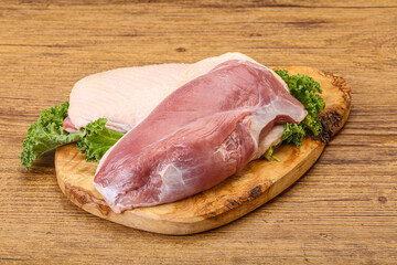 Raw duck breast for cooking