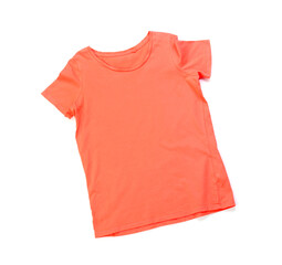 Stylish t-shirt on white background