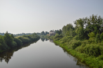 Fototapeta na wymiar Lyubchansky castle on the banks of the Neman river 