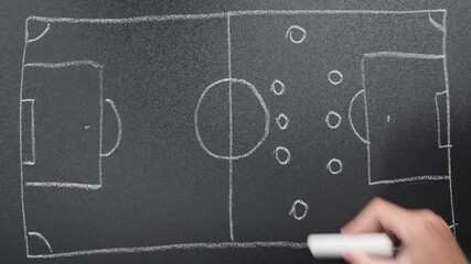 Game plan diagram of Xs and Os offensive strategy. Football game tactics - Powered by Adobe