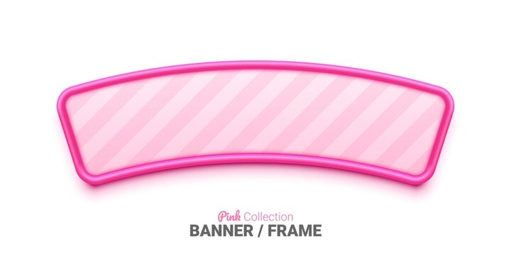 Sale banner template design with pink border. Empty mockup for text and graphic. Banner with pink frame. Vector illustration.