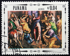 Postage stamp Panama 1968 Christ and the money changers