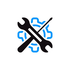 Screwdriver and wrench work tool icon