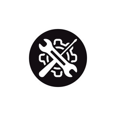 Screwdriver and wrench work tool icon