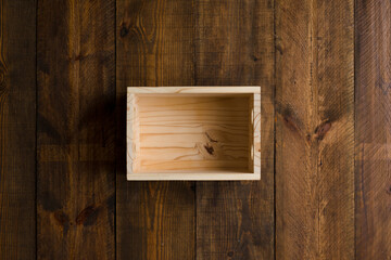 Basket on wood floor.