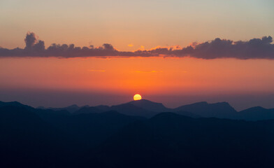 sunset in the mountains