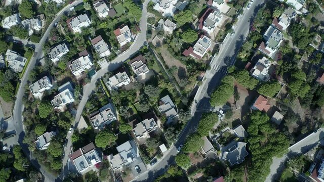 Amazing panoramic aerial 4k view from drone of beautiful bay of G�ndo_an and Yal�kavak in Bodrum on a bright and sunny day in Mugla province in Turkey