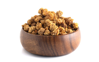 Dried Mulberries on a White Background