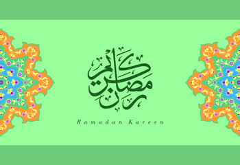 Ramadan kareem card design, ramadan kareem arabic calligraphy, traditional islamic holidays. Vector EPS 10