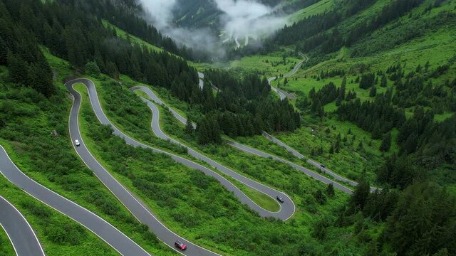 Amazing Silvretta High Alpine road in Austria - travel photography by drone