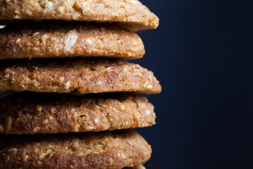 round traditional oatmeal cookies folded together