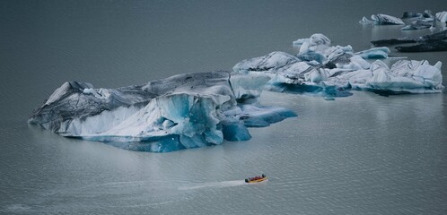 Icebergs in New Zealand, Tasmin Glacier, Environment, Global Warming