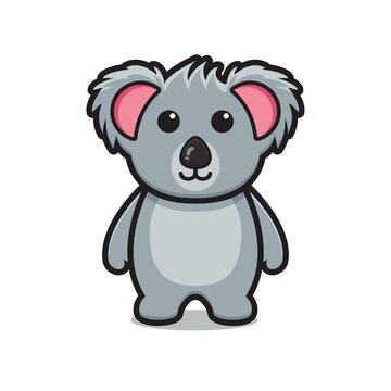Cute koala animal mascot character cartoon vector icon illustration